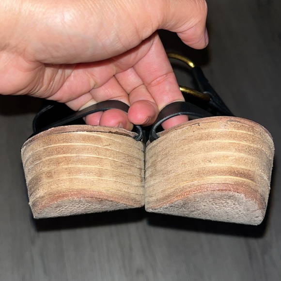 TORY BURCH RAVELLO Black Platform Sandals Shoes - Picture 6 of 8